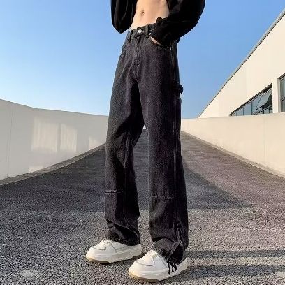 欧美高街水洗炒色牛仔裤男hiphop宽松显瘦长裤拉链裤子AMM769P46,男装牛仔裤,星座1013-5