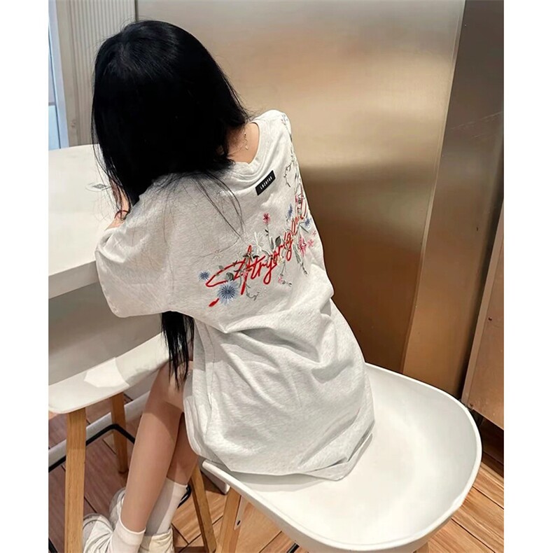 万针全刺绣工艺抖音得物高品质260克重磅纯棉双纱美式高街短袖T恤,男装T恤,电商A486-1
