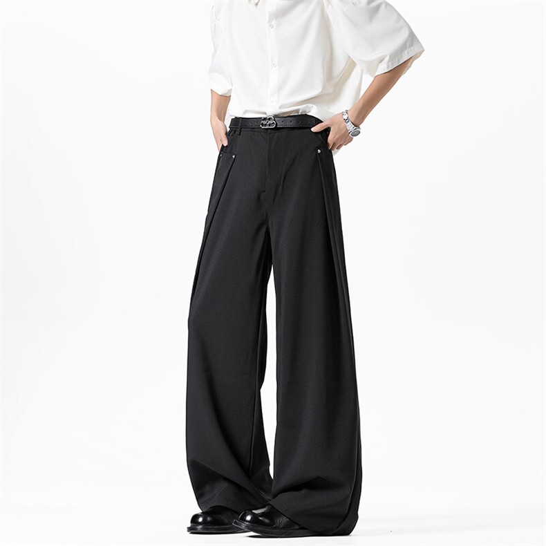 2025春夏新款解构铆钉垂感宽松西裤拖地裤xz906-1-K1271P40控78，男装西裤，星座906-1（原电商a316-2）