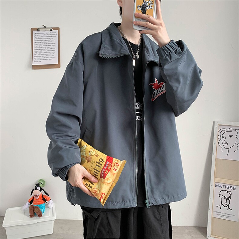 春ins港风潮流印花外套男女韩版宽松休闲百搭教练夹克JK011-P50,男装夹克,星座1008-2