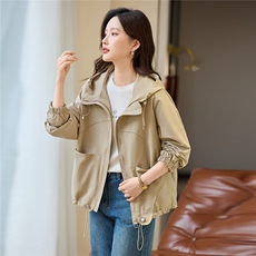 2025年秋季连帽休闲短外套，女装短外套，文熹诺