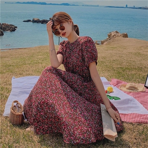 现货主推！2021夏季新款碎花连衣裙163-8800-P90-控138图片