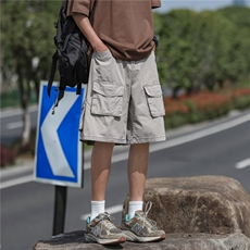 多口袋工装短裤日系夏季高街休闲宽松直筒五分裤DR23，男装牛仔裤，星座1116A-1（原606A）
