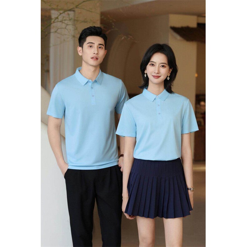 2025春夏高级感冰丝无痕POLO衫S-6XL男女工作服LOGO定制L99201P38,男装Polo衫,星座1602B（原101B-1）