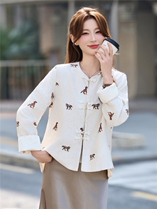 现货重工艺新款新中式春季刺绣提花设计感时尚气质减龄外套图片