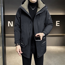 8879P240冬季羽绒服新品男士冲风衣连帽长款卷后控328，男装风衣，星座414（原B263）