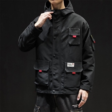 2021春季新款立体口袋工装夹克连帽外套大码钱塘6025-jk15-p90，男装夹克，星座311A