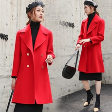 断码特价100纯羊毛外套舒适保暖个性优雅显瘦羊毛呢双面羊绒大衣，女装毛呢外套，美吧服饰