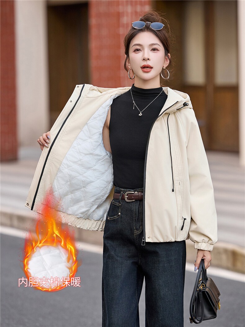 现货！现货！加绒加厚外套女不臃肿2025冬季新款气质高级感棉衣,女装棉衣/棉服,以桐
