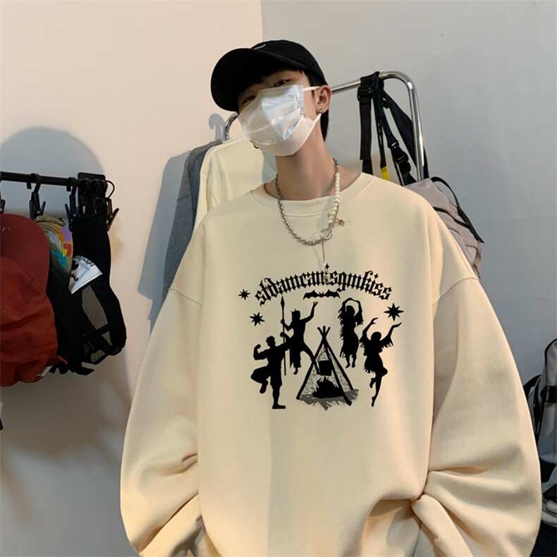 ！圆领卫衣男装港风长袖T恤男外套男WY181-P28,男装卫衣,电商B367