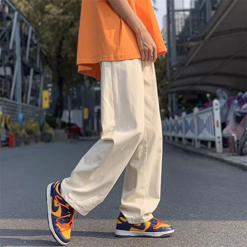 欧美高街裤子秋季潮流百搭宽松直筒休闲裤复古阔腿长裤3301-P38图片