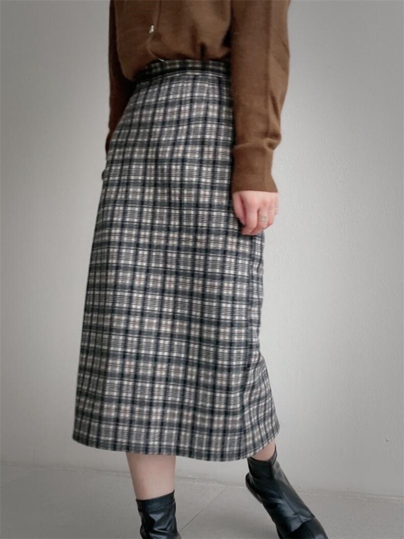 格子半身裙补单，女装半身裙，麦缇诺
