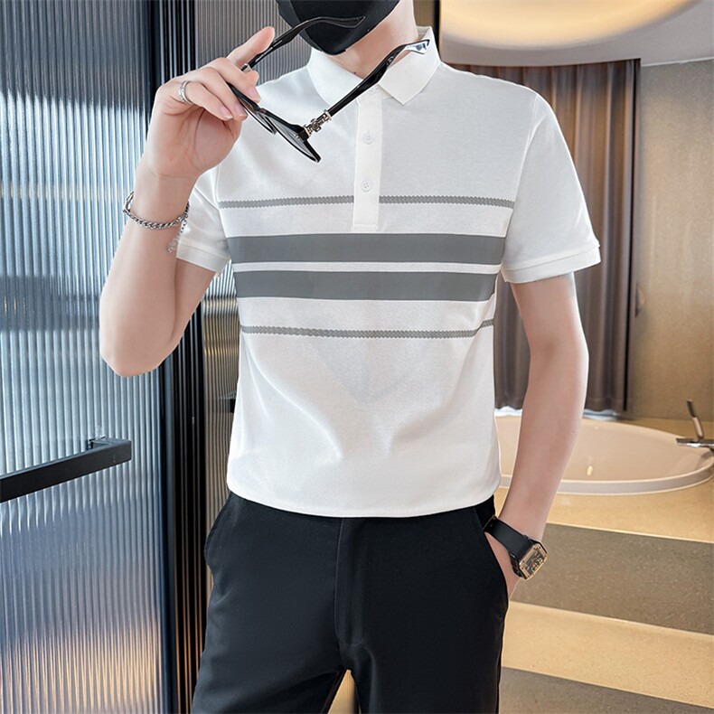 主推2025夏季短袖T恤翻领Polo衫高级感时尚上衣T0289-P48控78,男装T恤,电商D342