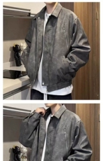 有货美式复古春秋皮衣潮牌夹克宽松休闲男外套痞帅机车服上衣，男装夹克，星座613