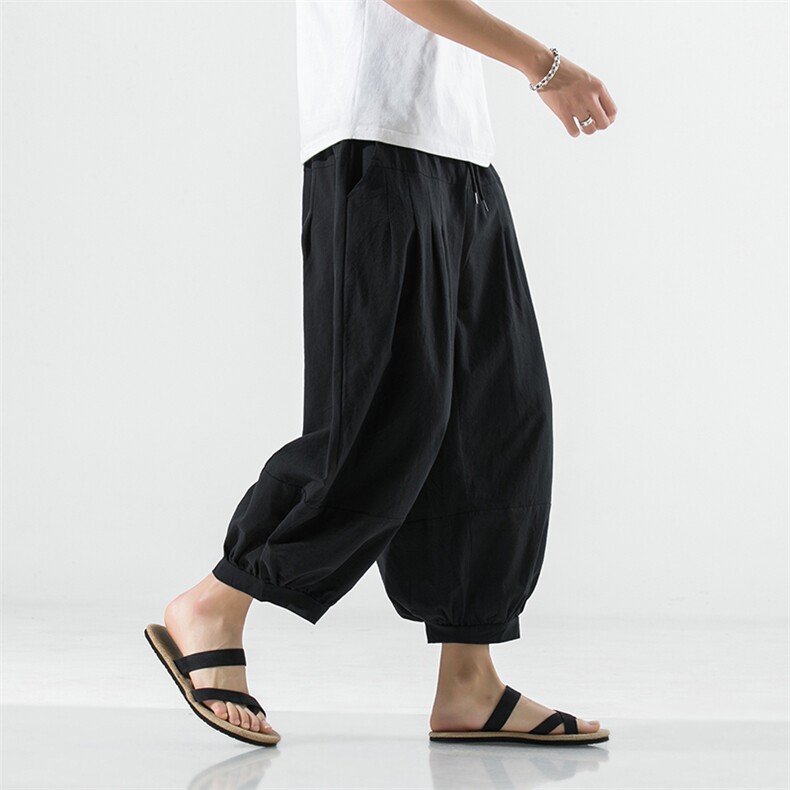 春夏季八分裤宽松时尚百塔大码休闲裤潮流阔腿男裤，男装工装裤，电商A011（原4039）