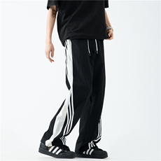 抖音品质运潮流动条纹拼色透气宽松休闲裤B315-K24210-特p35控68，男装休闲裤，电商B315