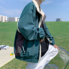 新款日系机能撞色立领机能复古宽松夹克潮休闲冲锋衣JK0256-P70，男装夹克，星座308B-1