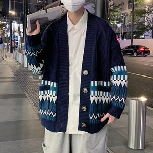 男秋冬季新款潮韩版百搭情侣毛衣针织衫开衫外套M170P53图片