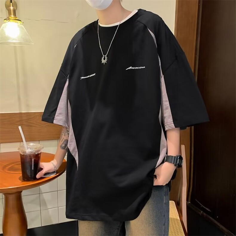 C358-P362024夏季新款潮牌宽松短袖t恤男百搭休闲圆领体恤现货,男装T恤,星座512-6