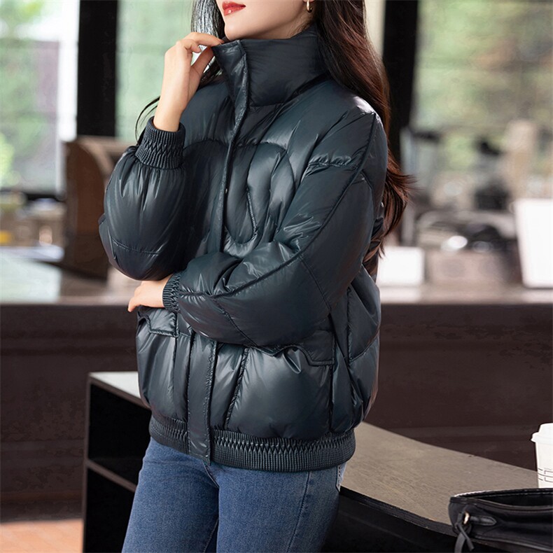 时尚立领短款羽绒棉服女2024冬季新款小个子加厚保暖棉衣棉袄外套,女装棉衣/棉服,婷思杰（原婷想服饰）