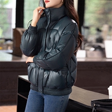 时尚立领短款羽绒棉服女2024冬季新款小个子加厚保暖棉衣棉袄外套，女装棉衣/棉服，婷思杰（原婷想服饰）