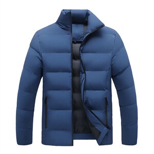 外贸跨境男士棉衣外套2020冬季加厚日系大码新款棉袄衣服短款棉服,搭配蓝色毛衣皮带图片