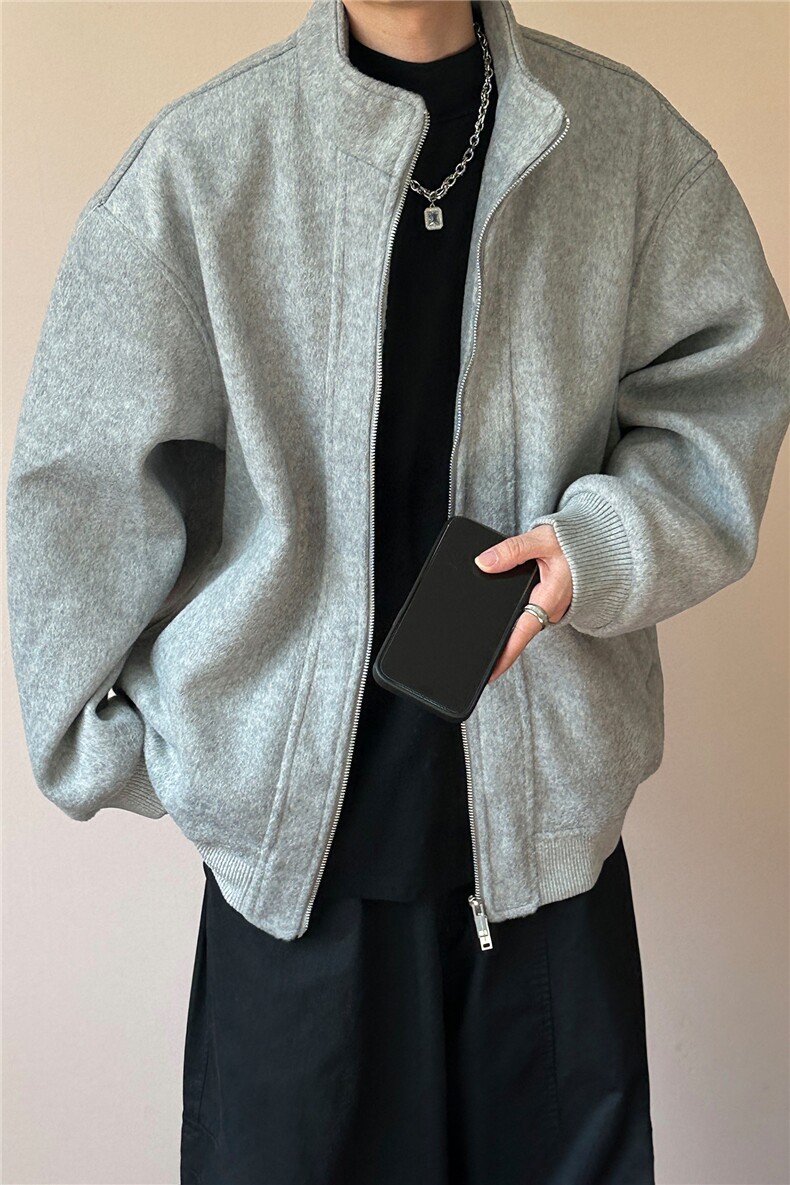 现货新款冬季羊毛呢子外套男士短款宽松休闲夹克A351-AJ2621-P135,男装夹克,电商A351