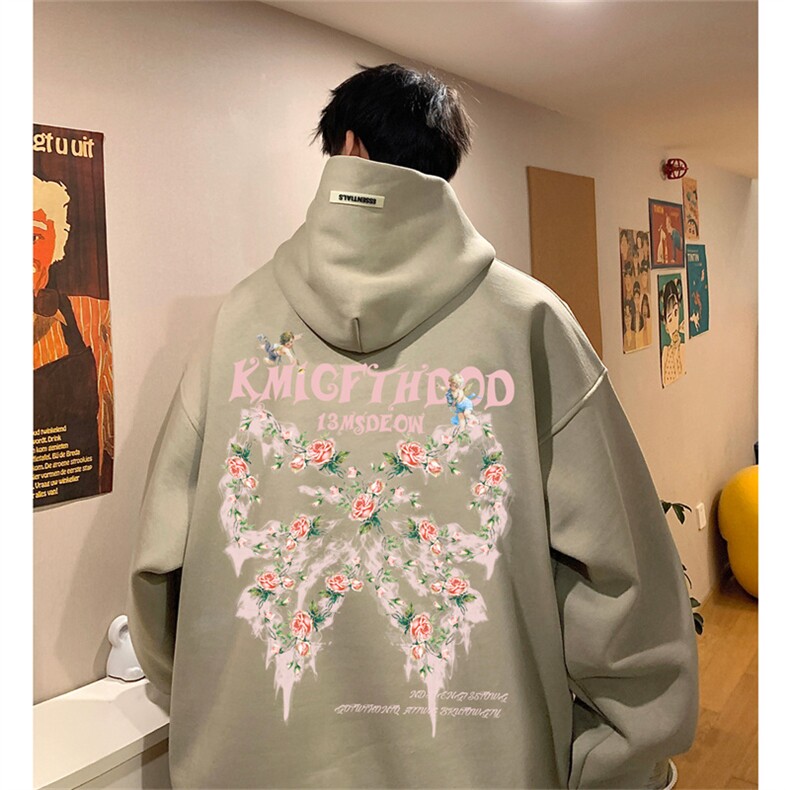 供抖音丶重磅高品棉350克排扣连帽蝴蝶卫衣LW6086-特p58控78,男装卫衣,星座508（原C305）