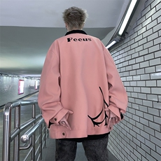 潮美式蜘蛛全刺绣外套男秋潮牌夹克情侣棒球服i上衣JK0835-P65，男装夹克，星座308B-2