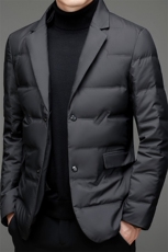 2023冬季新款羽绒服中年男士西服领保暖休闲宽松外套MJ60378-P220，男装羽绒服，电商B212（原钱塘6029）