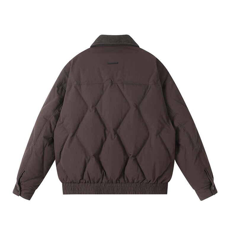 2025冬季新款菱格翻领夹克羽绒服男潮牌百搭保暖羽绒服外套,男装夹克,电商A234
