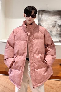 港风PU皮复古做旧设计钢印棉衣男MY77096P130控198抖控228图片