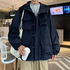 秋季多口袋冲锋衣男女款防风防水连帽外套JK0588-P60，男装夹克，星座308B-1