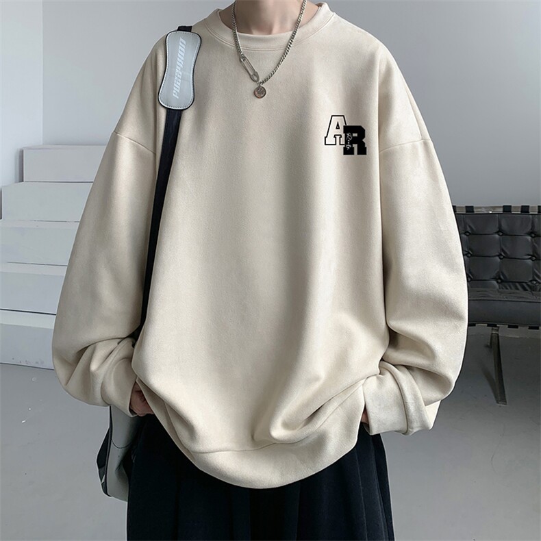 麂皮绒卫衣男大码重磅长袖t恤男JW81369-P35,男装卫衣,电商A040