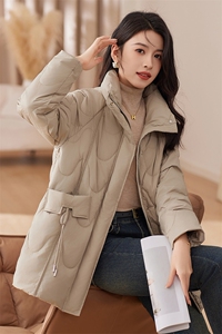 高端设计感羽绒服女冬季2023新款休闲时尚洋气立领加厚白鸭绒外套图片