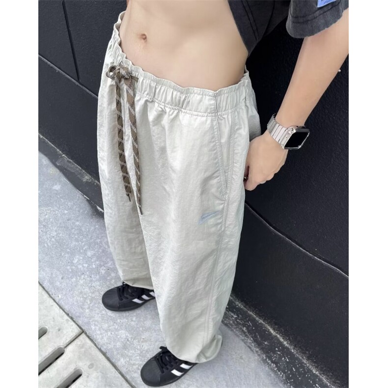 速干降落伞裤子男夏透气美式宽松直筒阔腿工装休闲长裤K5540-P35,男装工装外套,星座412-2