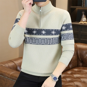 1018-1-M662-P45秋冬新款青少年时尚个性半拉链休闲针织衫毛衣男，男装针织衫/毛衣，星座1018-1​