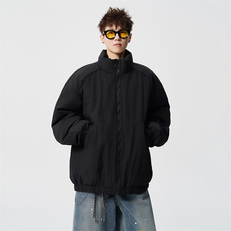 冬季美拉德立领棉服潮流百搭纯色棉衣撞色棉服外套HY8822-P75,男装棉衣,星座610B-1