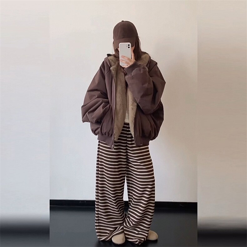 两面穿现货重磅短款座山雕棉衣男女双面穿毛毛绒棉服加厚外套,男装棉衣,电商A486