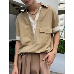 TC441-P47新款潮流帅气港风ins百搭宽松衬衣图片