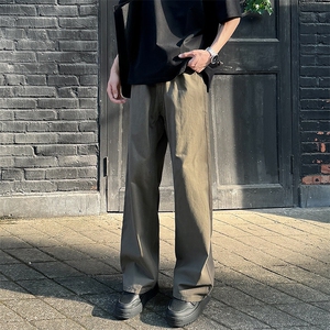 ！四季100棉%纯色四季款阔腿百搭垂感休闲裤子1229/p45图片