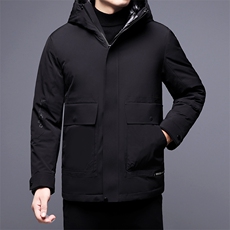 V2501钱塘2020-3秋冬中老年男士连帽羽绒服保暖休闲百搭外套P245，男装羽绒服，钱塘207-3
