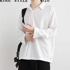 1506-1/QA010/P28衬衣男士气质垂感免烫白色衬衫男长袖痞帅，男装衬衫，星座1506