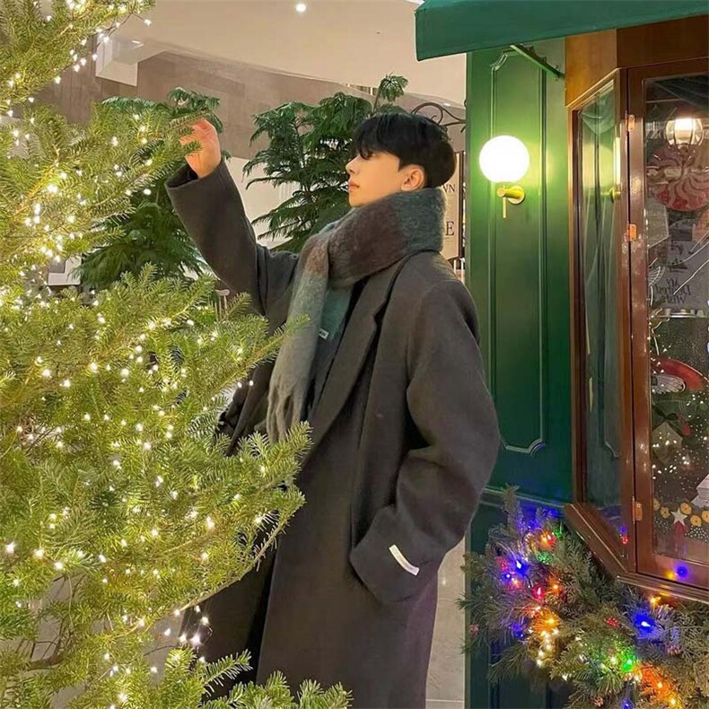 秋冬中长款毛呢大衣男韩系高级感英伦风衣外套风衣DY004P125，男装风衣，星座1004（原星座815-3）