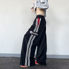 大码裤子男女春秋季直筒垂感显瘦休闲裤潮装卫裤嘻哈宽松休闲裤子，女装休闲裤，星座1210-1