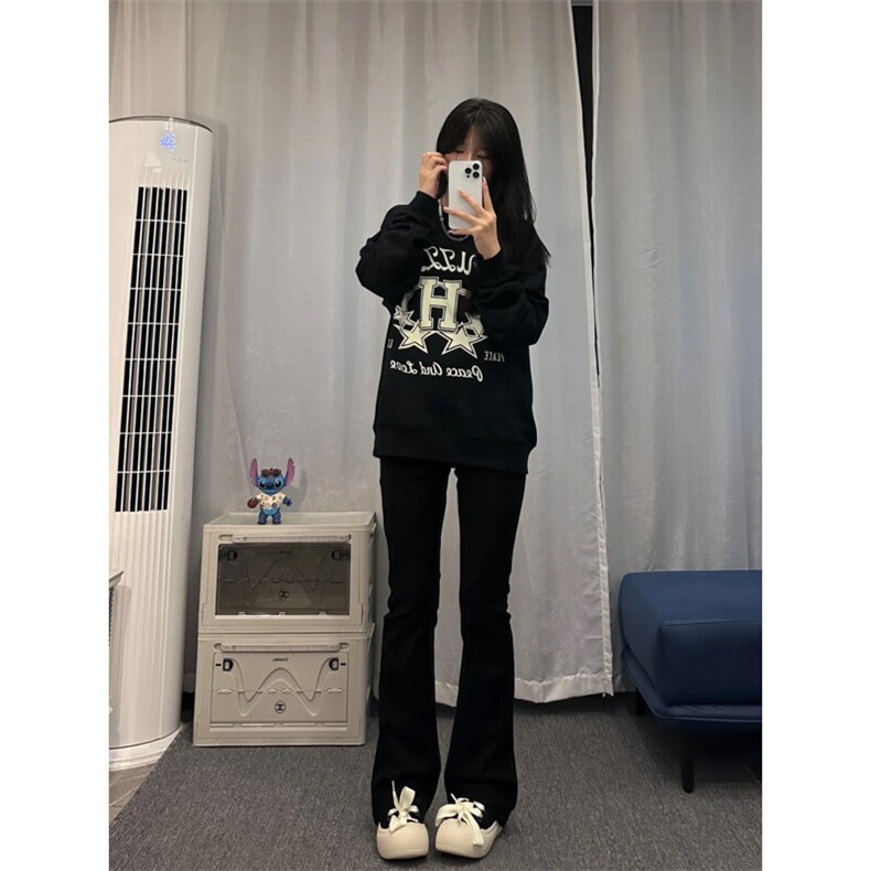 高街vibe纯色牛仔裤男款夏季修身直筒弹力微喇叭裤控价68,男装牛仔裤,星座310A-4