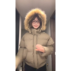 现货三防重磅硬挺boxy短款羽绒棉衣座山雕大毛毛领PU皮棉服外套冬，男装棉衣，电商A443