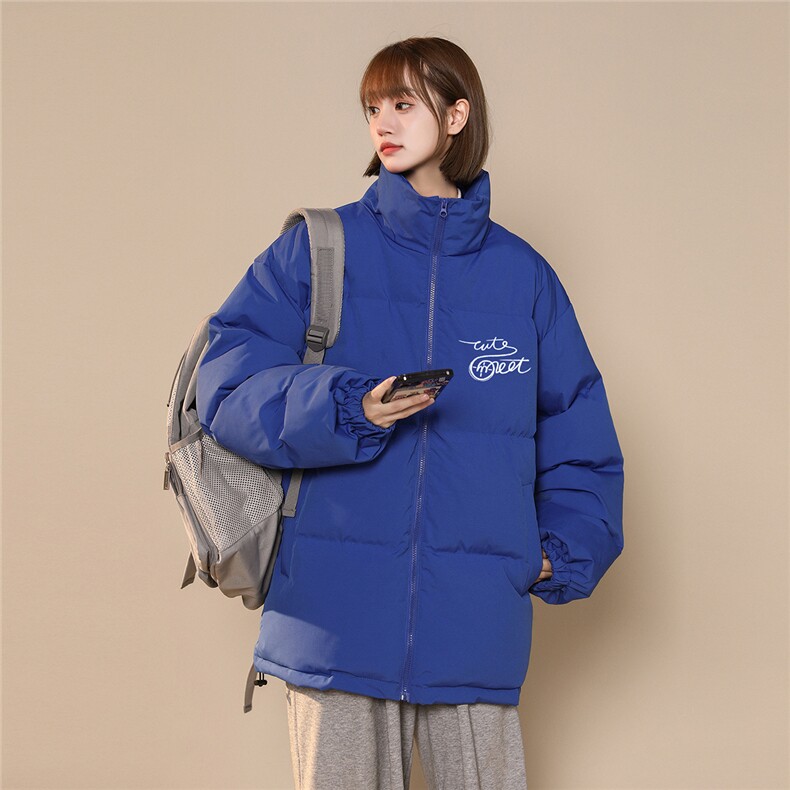 中性风22冬季新品潮流设计感字母印花加厚立领棉衣MY2051P85控118,男装棉衣,A247A
