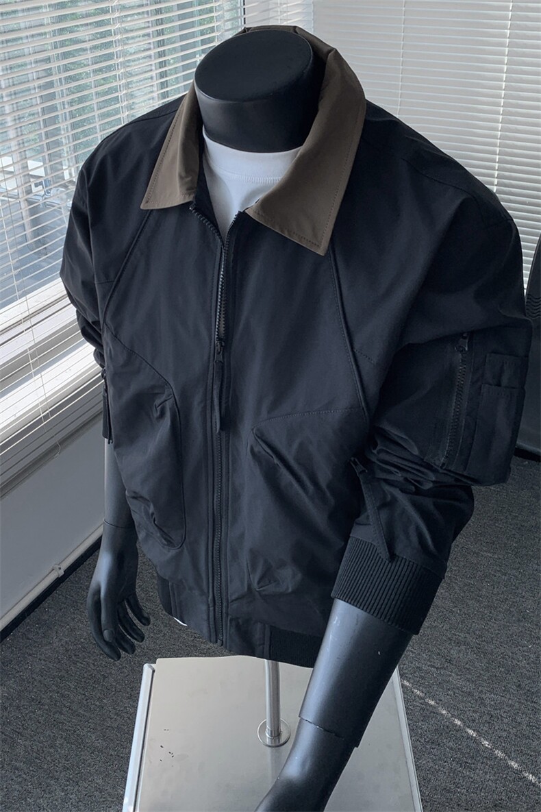 潮牌秋季新款小米格防水翻领夹克男士休闲外套A406JK2557P70,男装夹克,星座309（原A406）