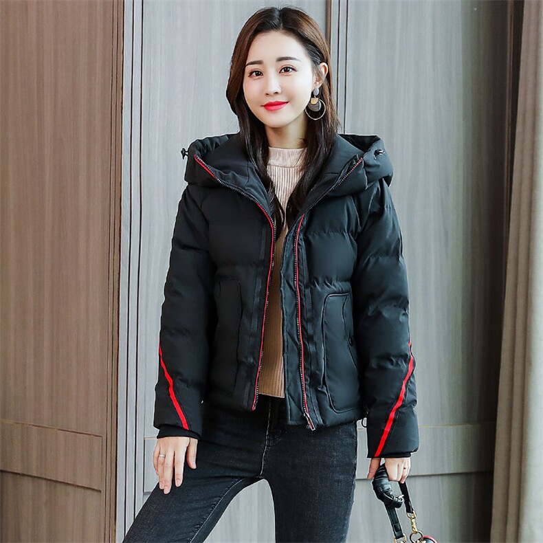 2020年冬季潮流时尚短款棉衣/棉服连帽休闲舒适长袖,女装棉衣/棉服,贵人树